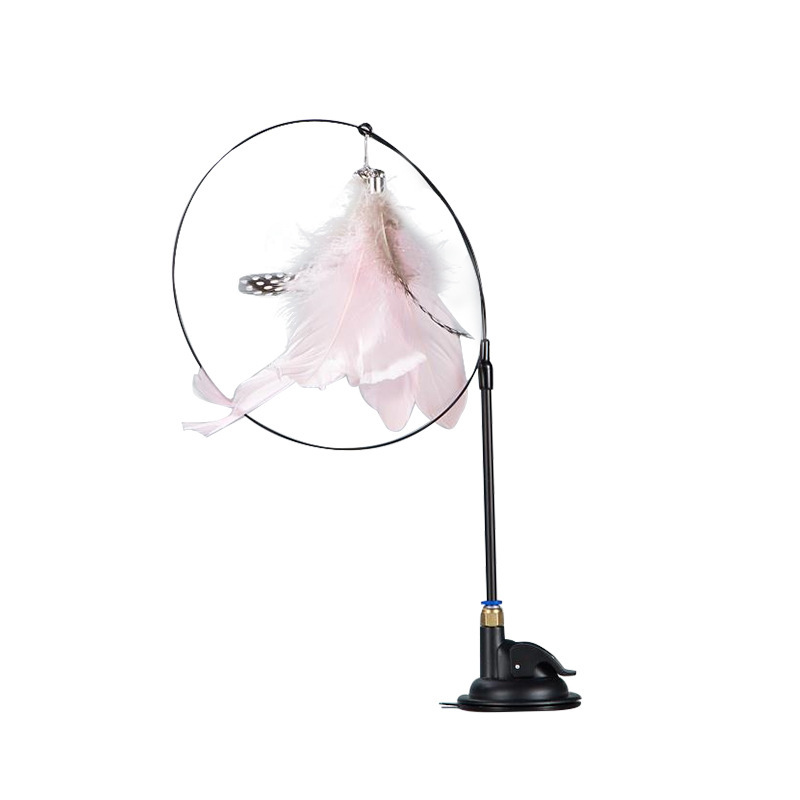 Powerful sucker cat ticker feather kitten self-hi pole to relieve boredom cat pet toy with replacement headband bell pet