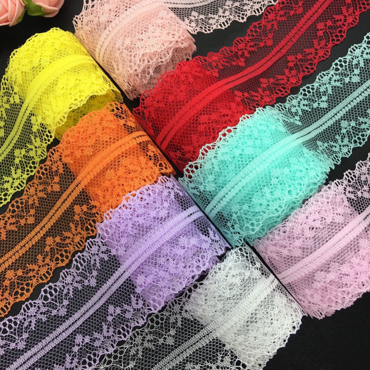 20 colors in stock 325-2 non-elastic lace fabric clothing sofa curtain sewing bilateral lace accessories