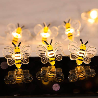 Cross-Border New Bee Festival light string 3d bee modeling light festival decoration led copper wire lamp atmosphere props