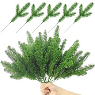Simulation plant simulation pine branches cross-border for three-pronged double-sided pine needles Christmas tree DIY decorative accessories