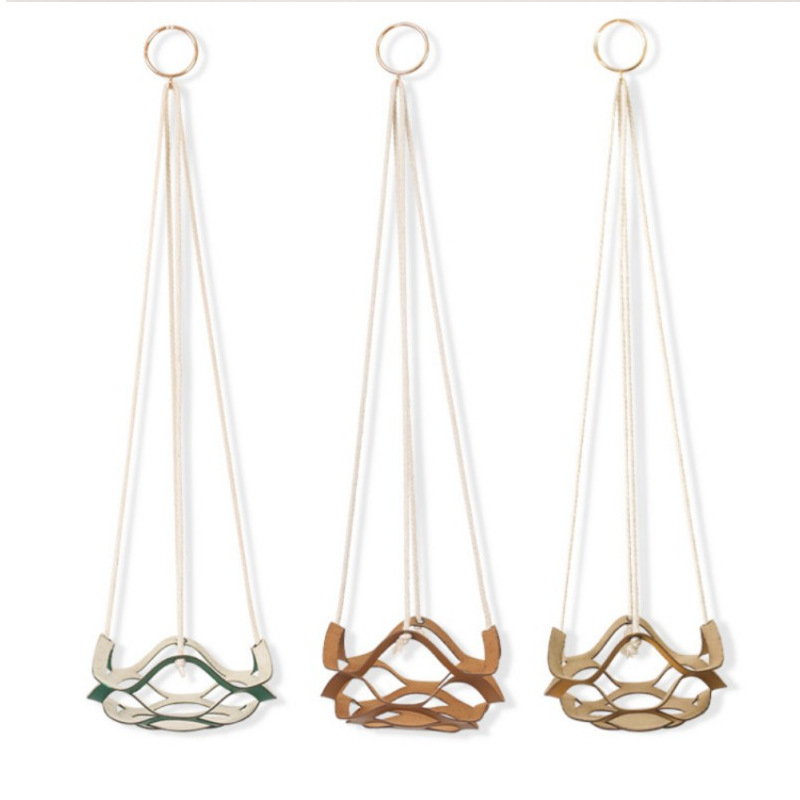 Water ripple hanging pot hanging basket succulent plant flower hanger indoor and outdoor potted plant leather decorative flower pot