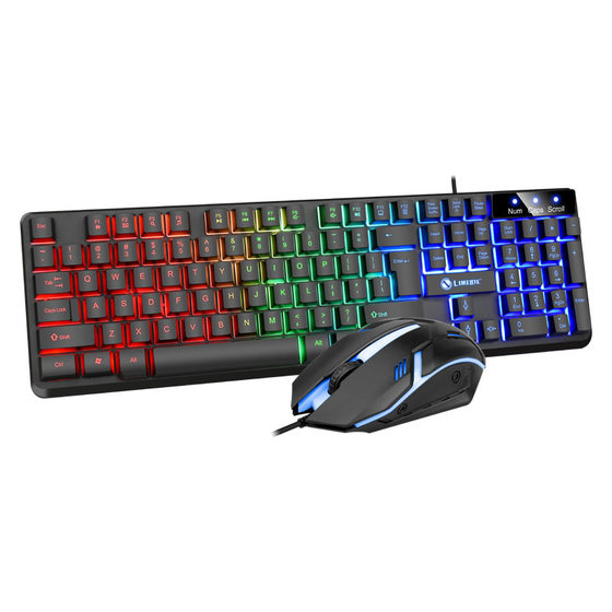 Li magnesium GTX350 luminous keyboard mouse set suspension keyboard mechanical feel e-sports game mouse keyboard set