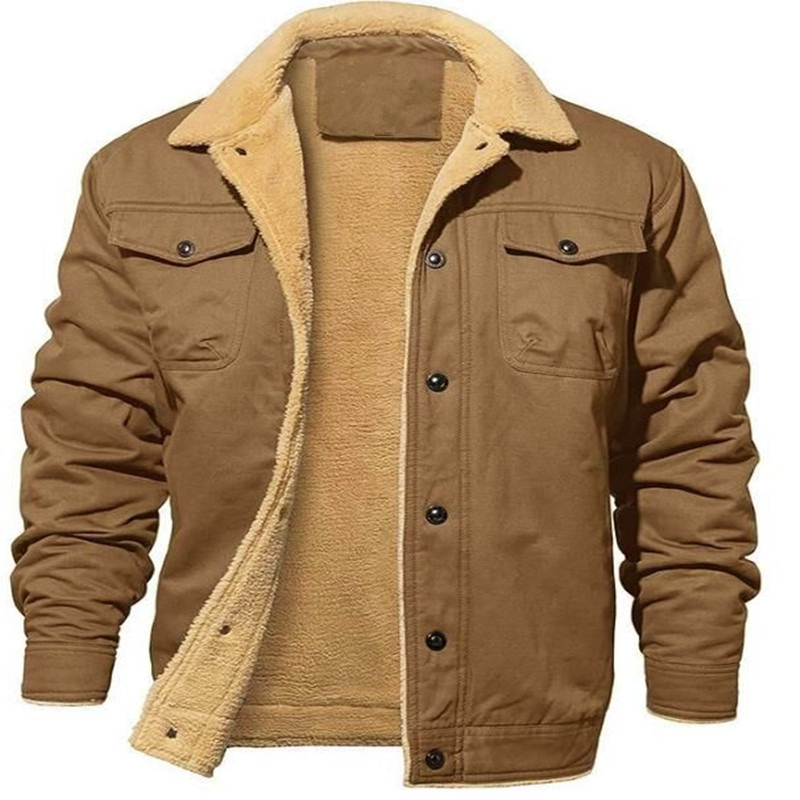 [Mass in stock] Cross-border autumn and winter men's jacket fleece-lined cotton frock casual jacket jacket factory wholesale