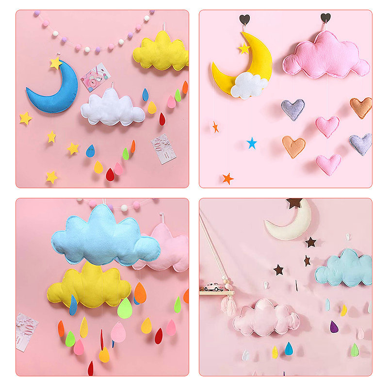 Children's tent accessories home decoration felt handmade clouds raindrops non-woven New Year pendant gift ornaments