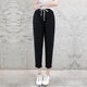 2024 Cotton and Linen Ankle-length Pants Spring and Summer Thin I Straight-tube Loose Casual Pants Women's Water-washing Pants Harlan Footless Pants Ins