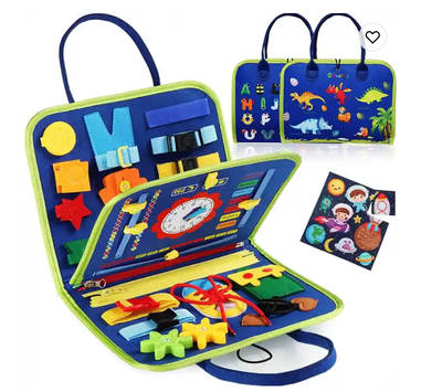 2023 new cloth busy board sensory Montessori educational book felt bag toy children learning board