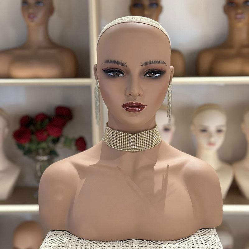 European and American double-shoulder dummy head wig display half-length model female photo props model head simulation pvc head model