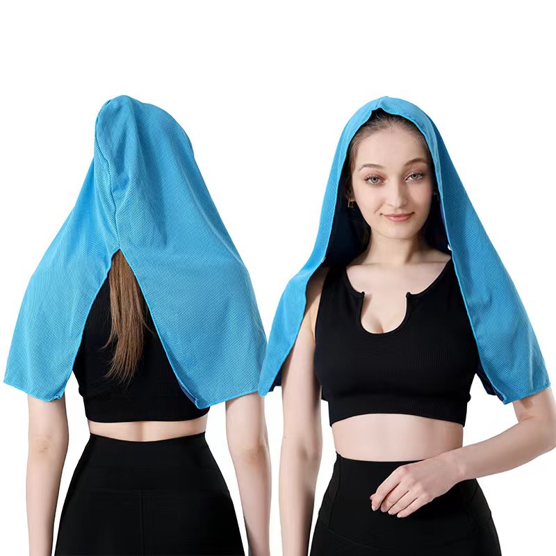 Cross-border Summer Cooling Riding Sunshade Hat Sweat-absorbent Quick-drying Ice-cooling Towel Sports Sunscreen Cold-feeling Headscarf Printable logo