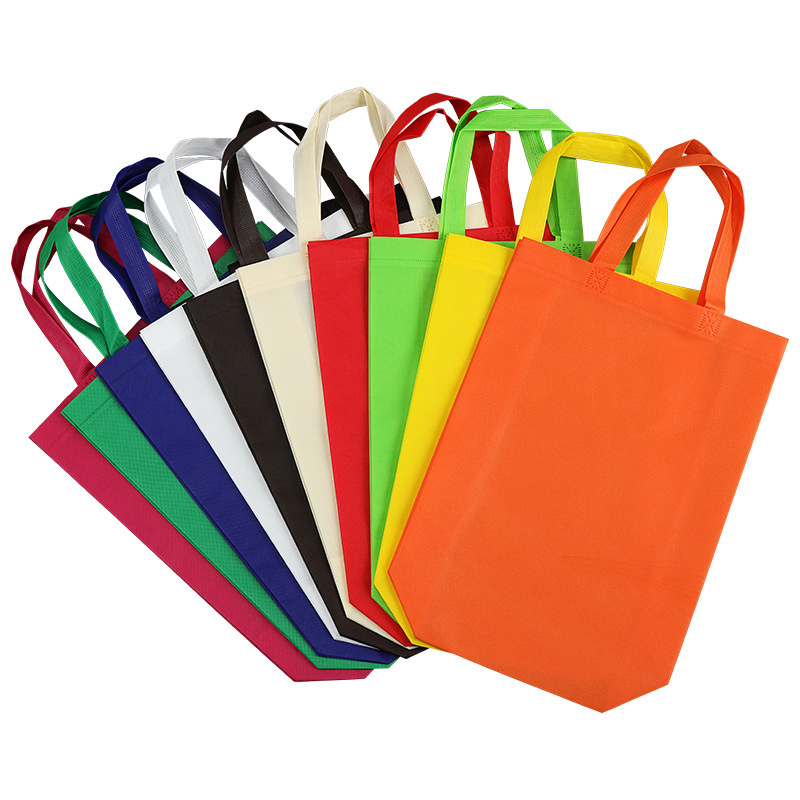 In stock non-woven handbag wholesale hot pressing film gift bag takeaway promotional shopping bag printed logo