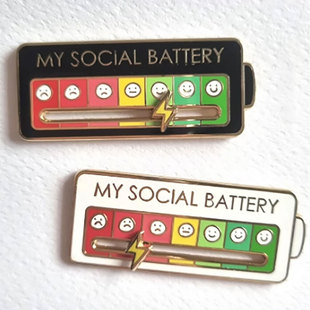 Social power mood conversion brooch female badge new creative medal clothes bag decorations metal badge