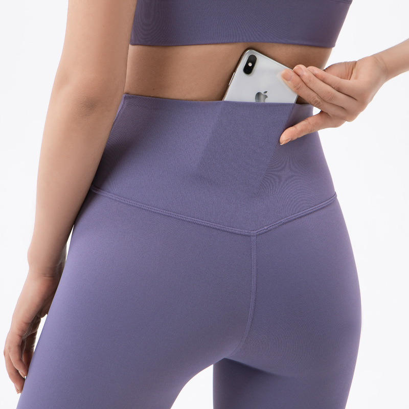 Yoga pants women's original double-sided sanding pants outer wear sports pants tight high waist hip fitness pants wholesale leggings