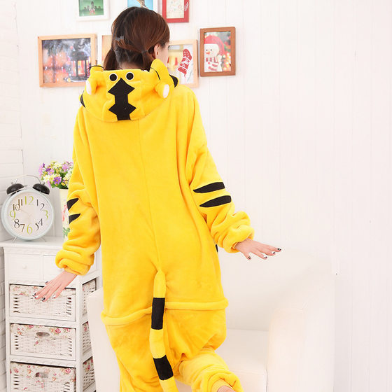Cross-border Flannel Cartoon Animal Siamese Pajamas Tianma Unicorn Shark Dinosaur Lion Couple Pajamas