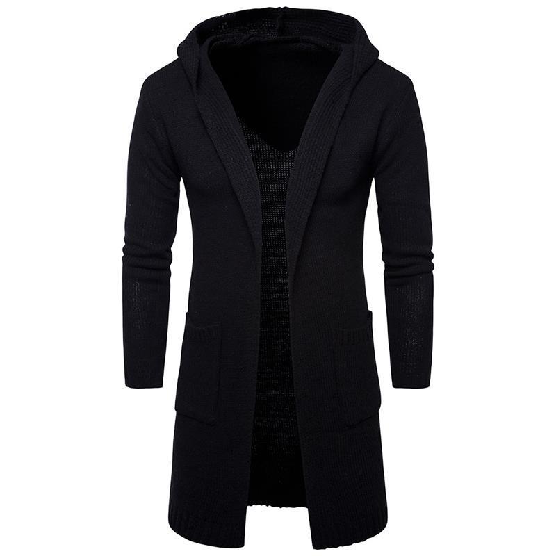 Men's Hooded Thick Cardigan Sweatshirt Outerwear Trendy European and American Knitwear Sweater