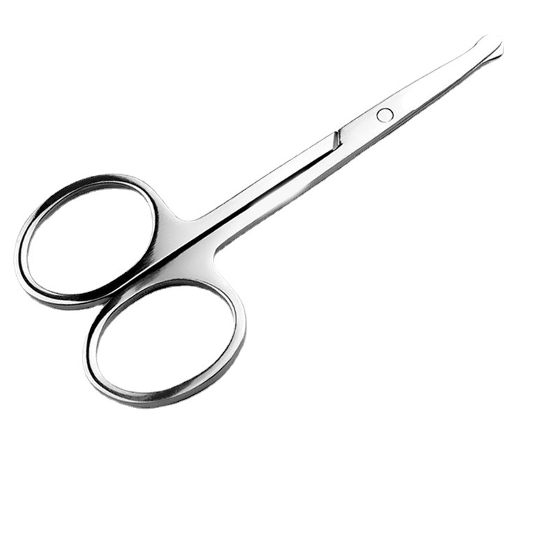 Stainless steel nose hair scissors men's nose hair trimmer nose hair trimmer women's beauty eyebrow trimming high-grade oblique small scissors