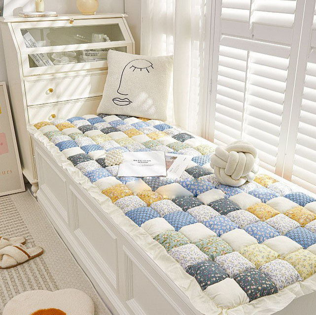 Japanese Single Export Bay Window Mat Non-slip Cushion ins Style Soft Waxy Tatami Balcony Mat Cream Window Mat