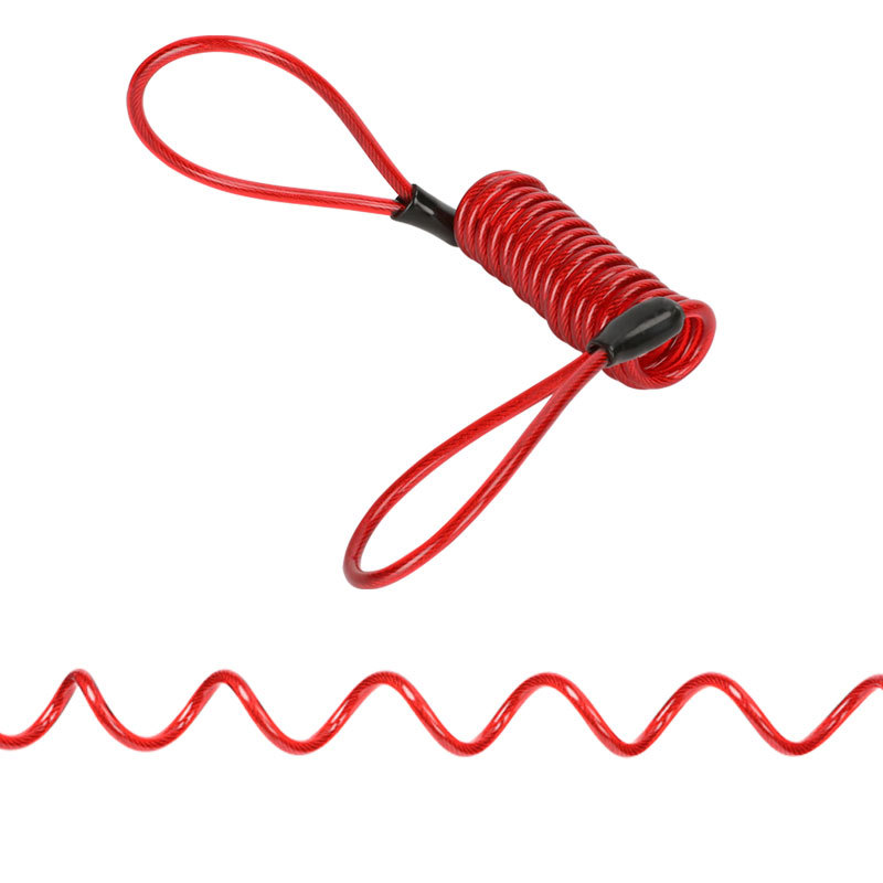 SOURCE manufacturer helmet motorcycle disc brake lock anti-theft spring reminder rope European and American creative travel wire rope