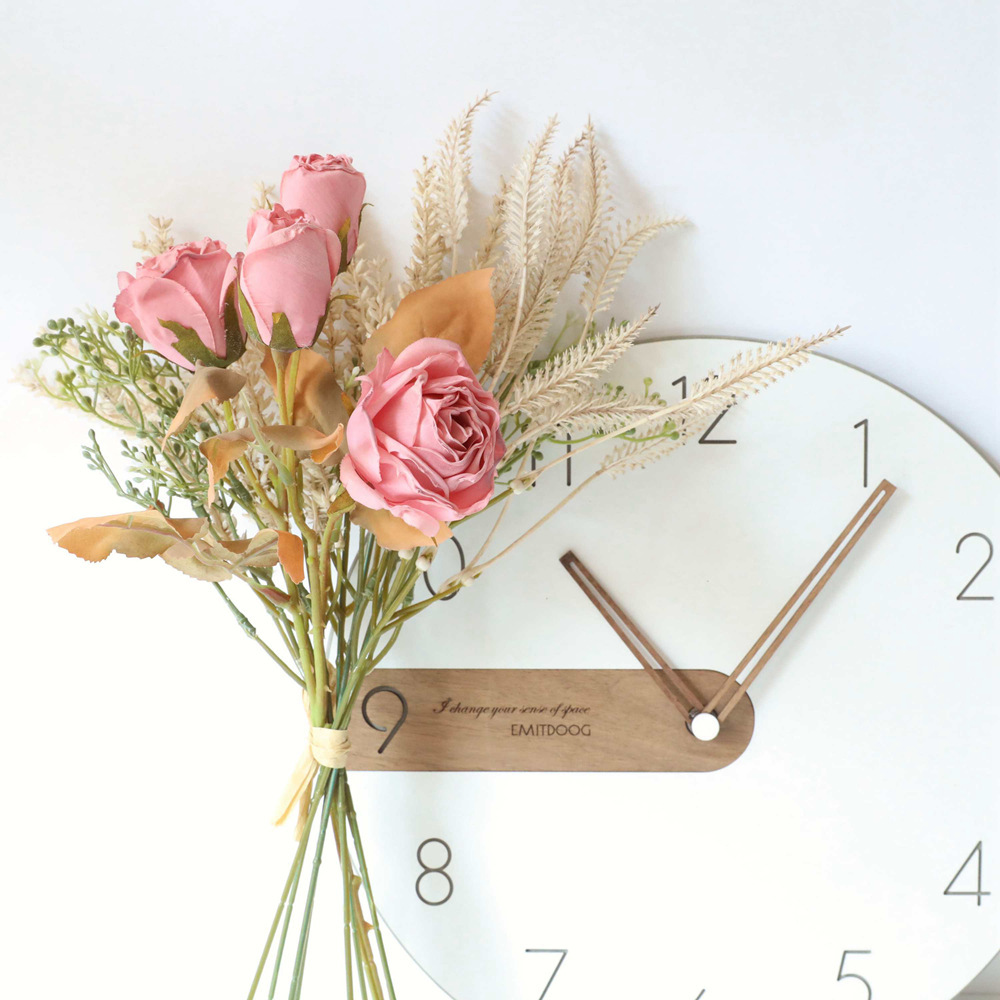 Fake flowers burnt roses dried flowers manufacturer artificial flowers wedding INS style home decoration cross-border wholesale YC1006