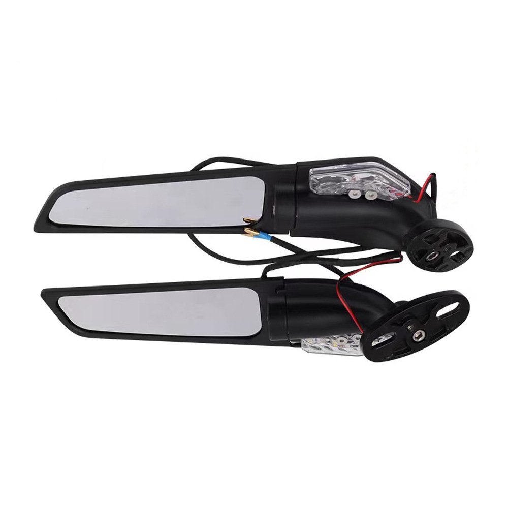 Cross-border new hot selling motorcycle modification with light rearview mirror accessories spoiler rearview mirror Kawasaki imitation racing knife type