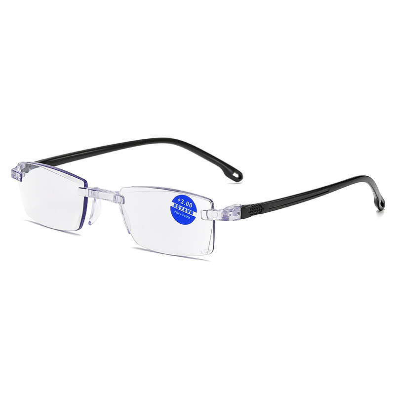 Frameless reading glasses wholesale anti-blue light trimming reading glasses manufacturers spot resin HD reading glasses for the elderly
