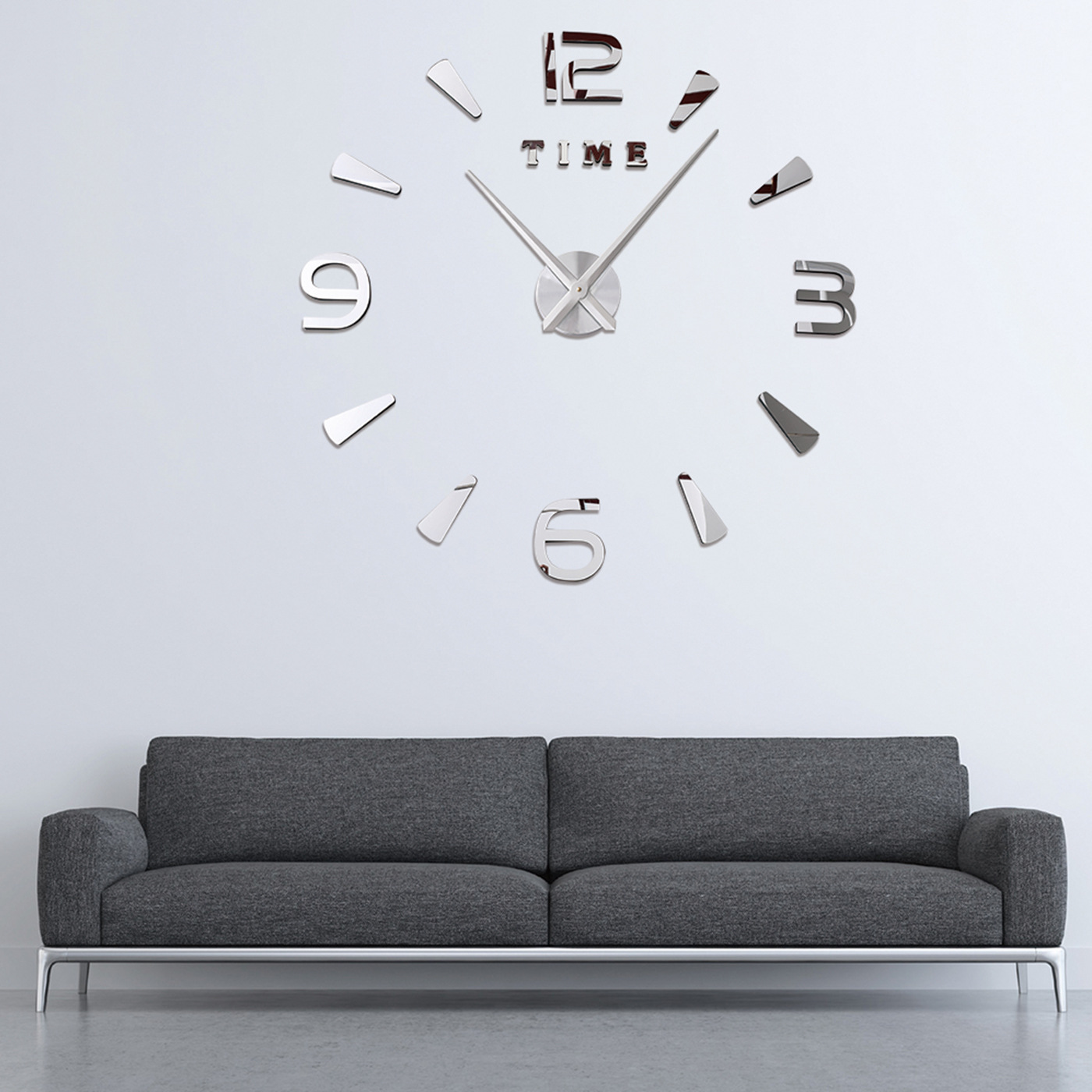 Round clock mirror acrylic home decoration DIY simple design frameless giant wall clock modern 3d sticker clock