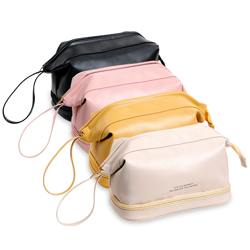 Fashion PU Cosmetic Bag Large Capacity Travel Wash Bag Cosmetic Storage Bag Waterproof Internet Celebrity Cosmetic Bag Wholesale