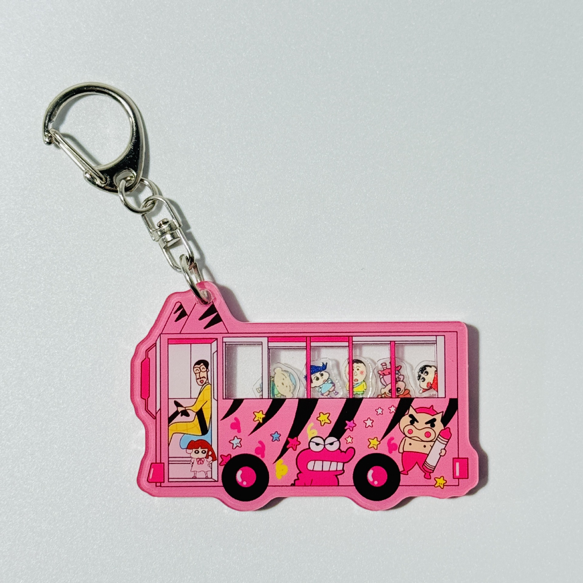 Little Red Book New Crayon little new school bus acrylic rocking music pendant desktop decoration keychain decoration acrylic