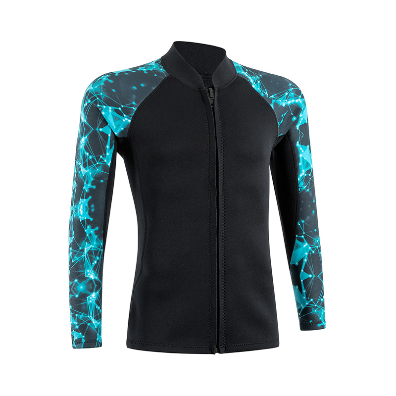 Spot New 2mm Diving Jacket Women's Cold-proof Warm Swimming Surfing Snorkeling Jacket Split Long Sleeve Diving Suit for Men