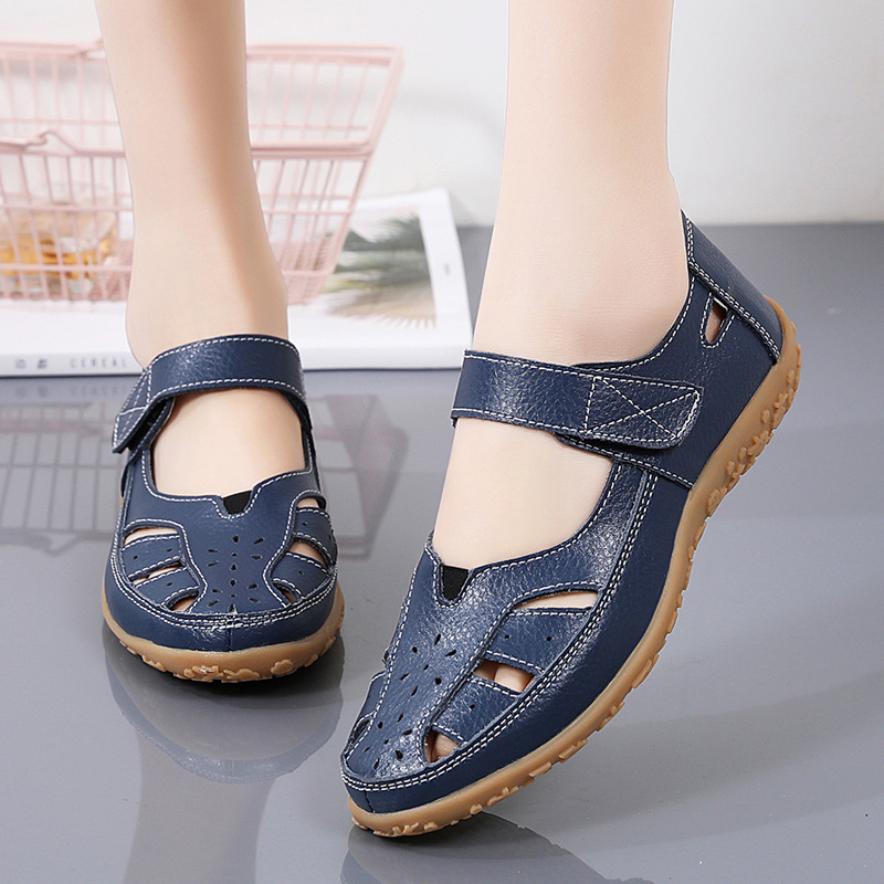 Cross-border Large Size Loafers Spring and Summer New Women's Sandals Hollow Out Women's Shoes Hole Shoes Mother Shoes Women's Single Shoes