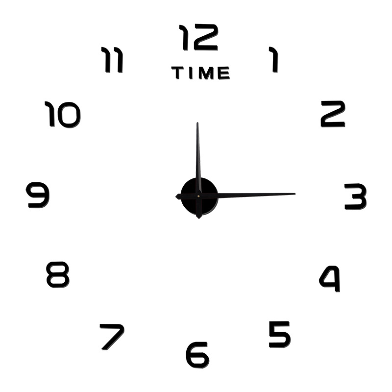 Creative Luminous Quiet Clock Large Size Simple Bedroom DIY Wall Clock Acrylic Digital Decorative Wall Sticker Clock