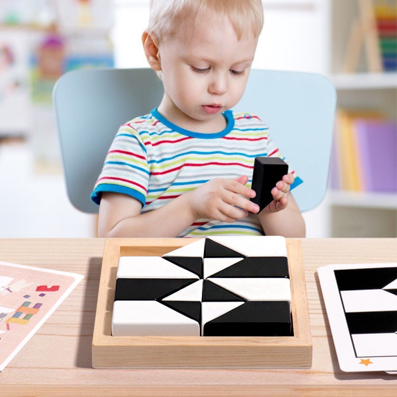 Educational hidden building blocks puzzle toys exercise children's spatial thinking imagination ability parent-child interactive desktop game
