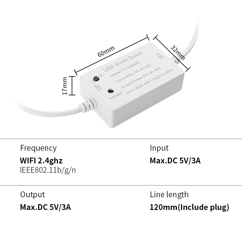 Graffiti WIFI single channel USB 5V3A switch module jog self-locking remote voice control Alexa
