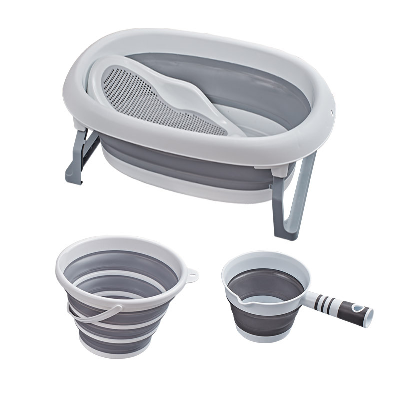 Cross-border Baby folding bathtub suit Baby bath bucket Baby bathtub 4 set