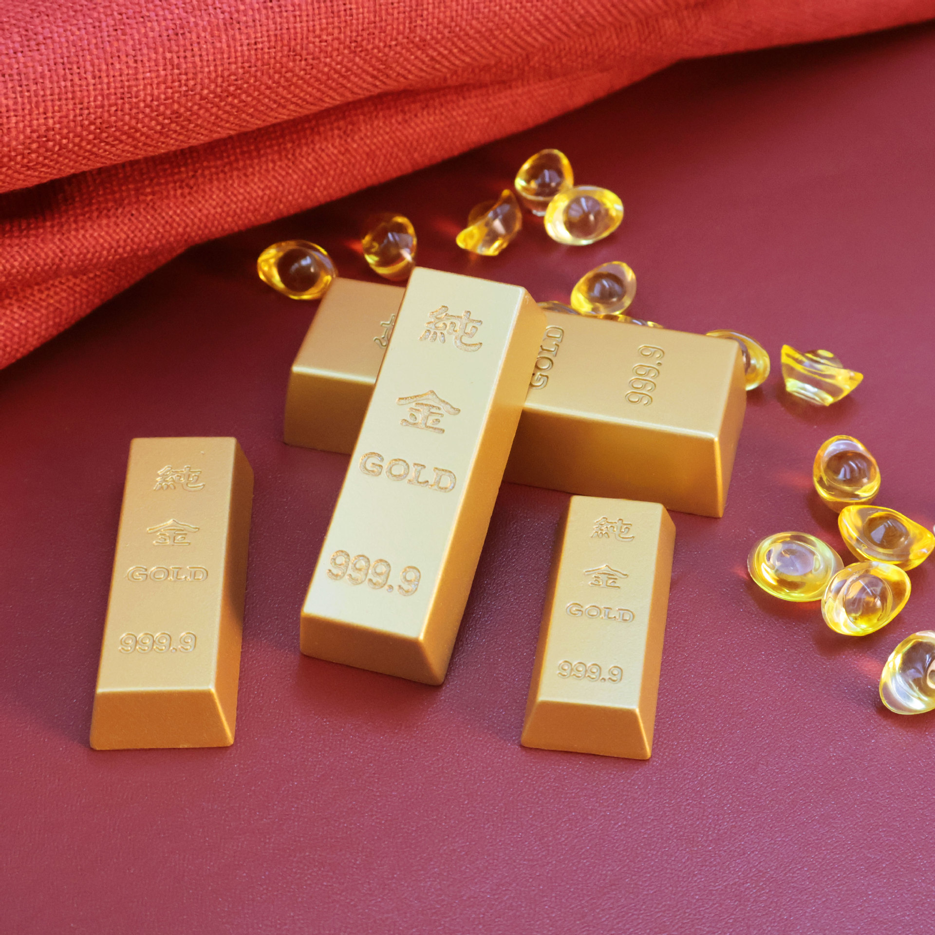 Sand gold bar crafts decoration lucky simulation gold brick solid gold ingot fortune opening gift home accessories