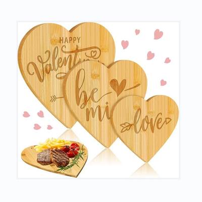 Cross-border Valentine's Day bamboo cutting board Christmas bamboo breadboard chopping board Memorial Day heart-shaped cheese board