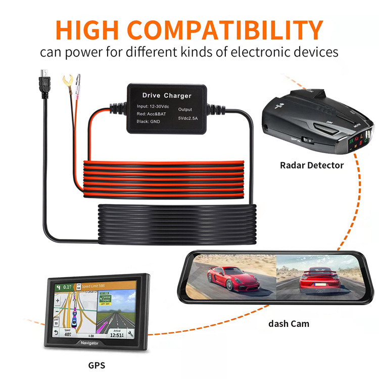 5V2A pressure reducing line driving recorder navigator electronic dog 12V to 5V low voltage protection Tongbao