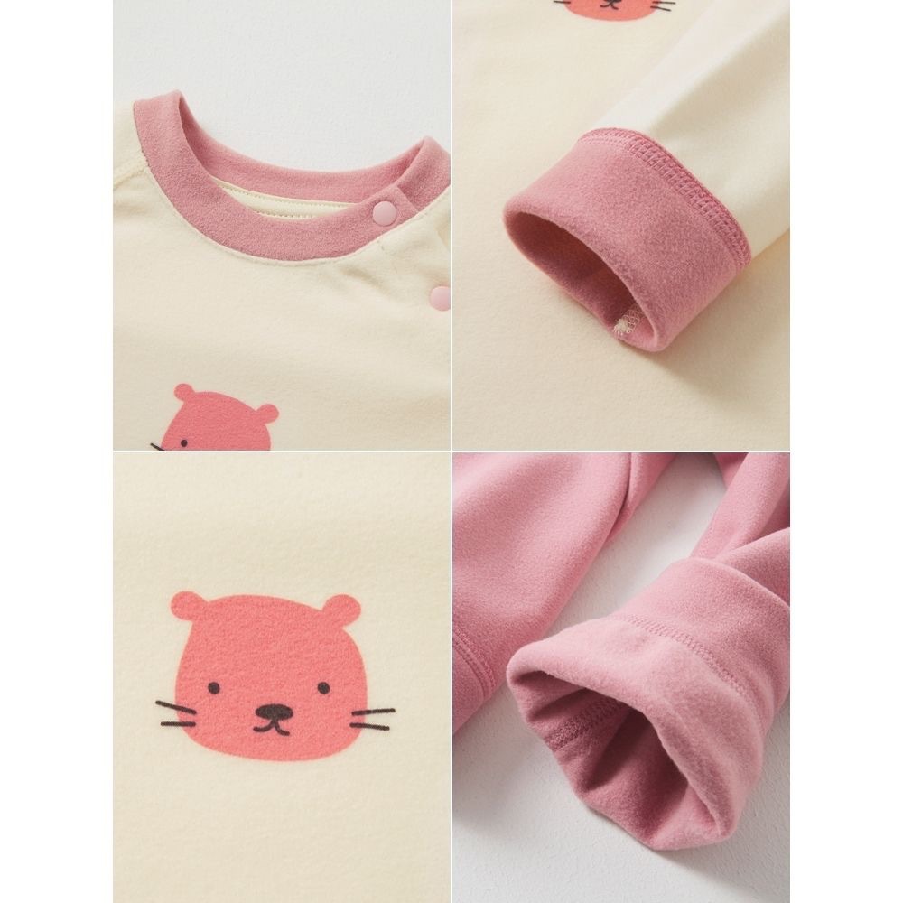Baby de Velvet thermal underwear suit newborn high waist belly protection pajamas baby boneless autumn clothes long pants leggings