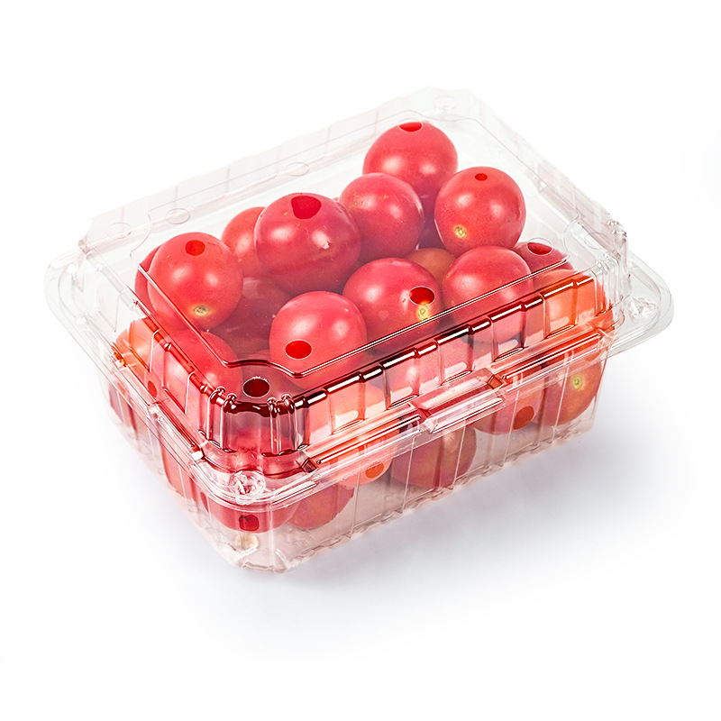 Disposable fruit packing box transparent plastic packaging box takeaway fruit cutting box with lid supermarket fruit and vegetable box wholesale