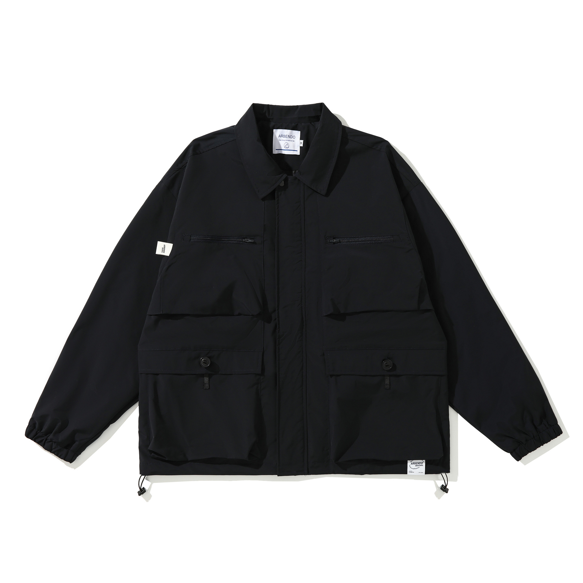 Wuhang spring clothing Japanese retro workwear lapel multi-pocket loose jacket zipper casual jacket wt1130.