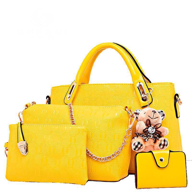2021 autumn and winter new handbag bear four-piece crossbody women's bag fashion ladies bag wholesale