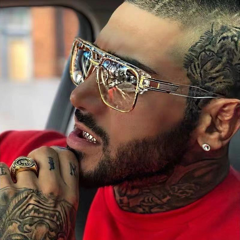 2021 New Men's Sunglasses Driving European and American Large Frame Sunglasses Men's Sunglasses Retro Trend
