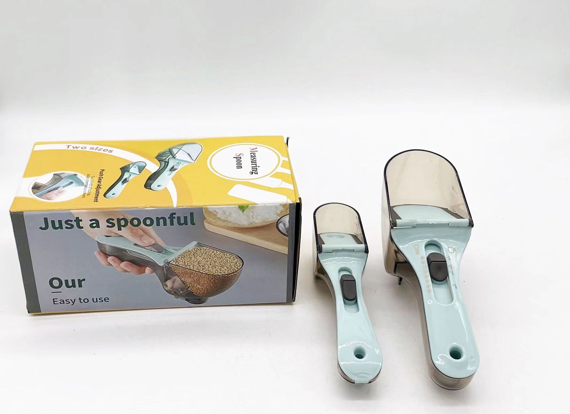 Measuring Spoon 2-piece set measuring spoon adjustable measuring spoon kitchen tool plastic scale measuring spoon adjustable measuring spoon suit