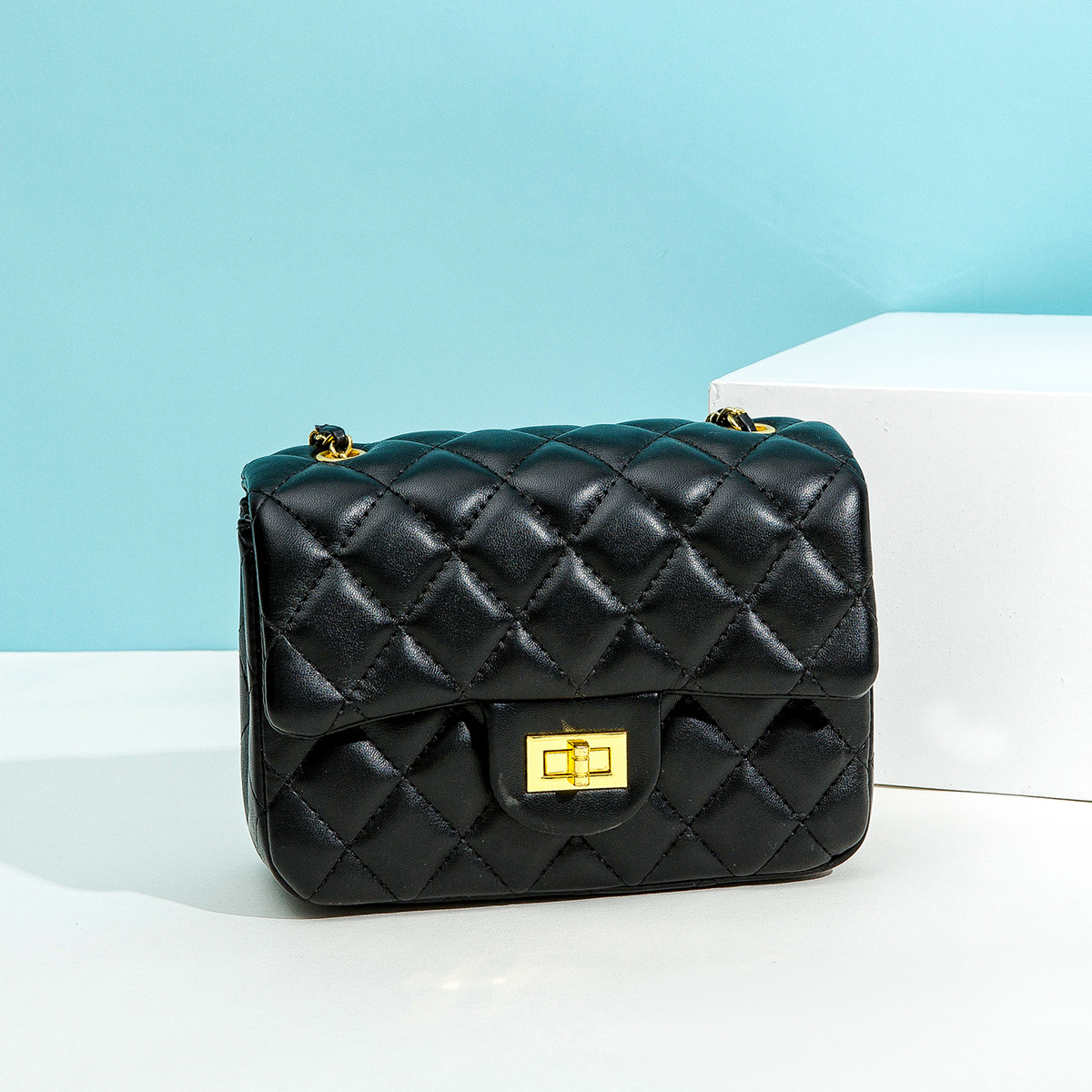 Women's Bag Adjustable Metal Ball Small Square Bag Single Shoulder Crossbody Women's Square Fatty Bag_voghion.com