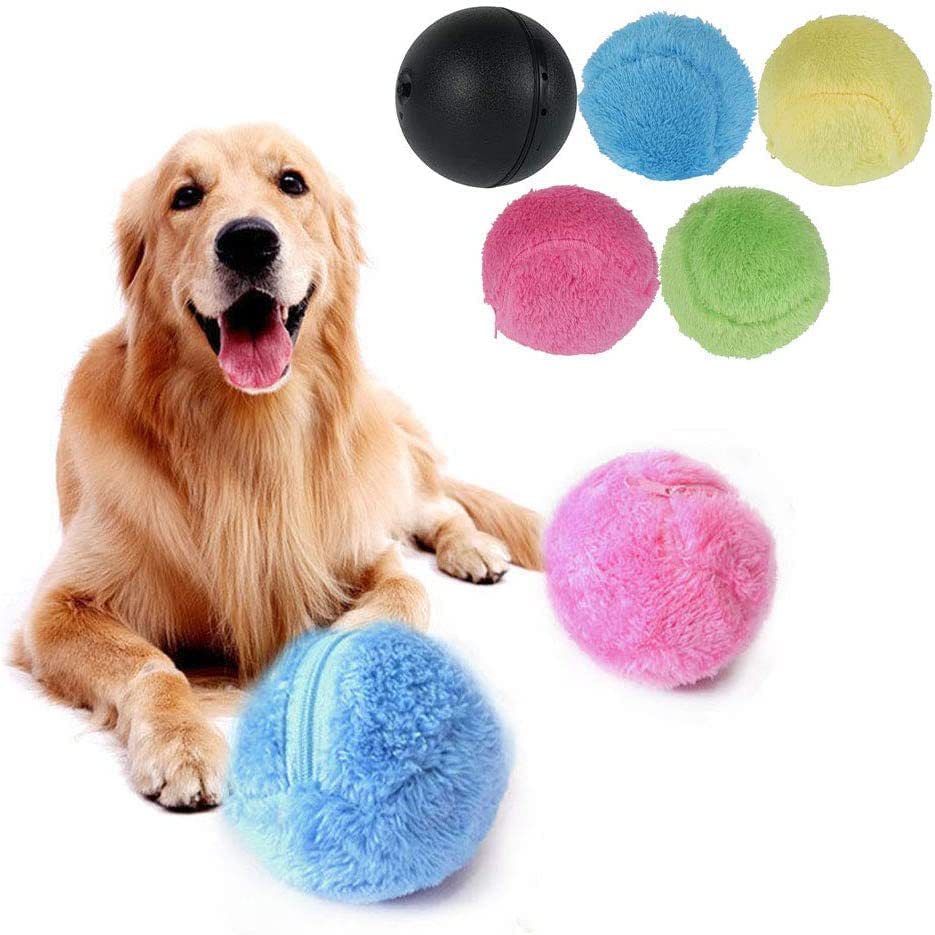 Pet Dog Cat Plush Rolling Toy Plush Ball Roller Ball Smart Dust Removal Toy Rolling Ball