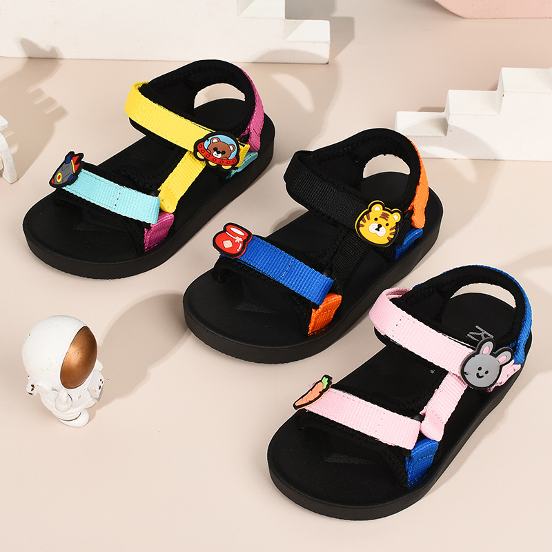 2022 summer new children's sandals fashion cartoon children's Korean men's and women's children's webbing beach shoes cross-border