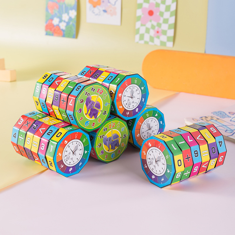 Children's puzzle Rubik's Cube early education arithmetic creative addition, subtraction, multiplication and division removable cylindrical Primary School students Digital Rubik's cube wholesale