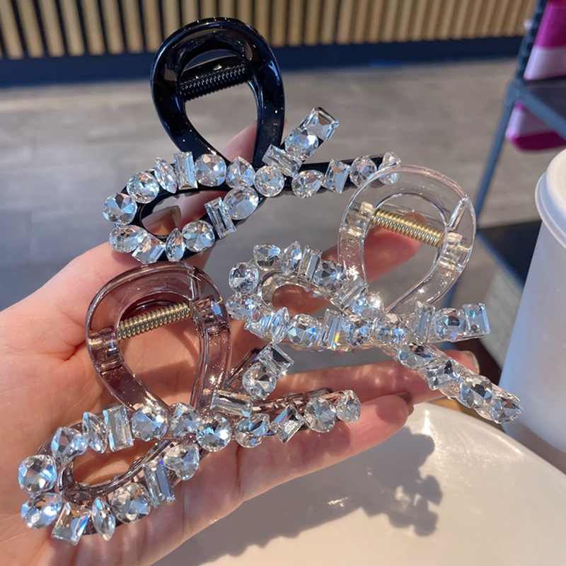 Fermaglio per capelli con impugnatura media a mezza cravatta con strass di alta qualità, testa posteriore incrociata, fermaglio per capelli con piastra di alta qualità, forcina per capelli_voghion.com