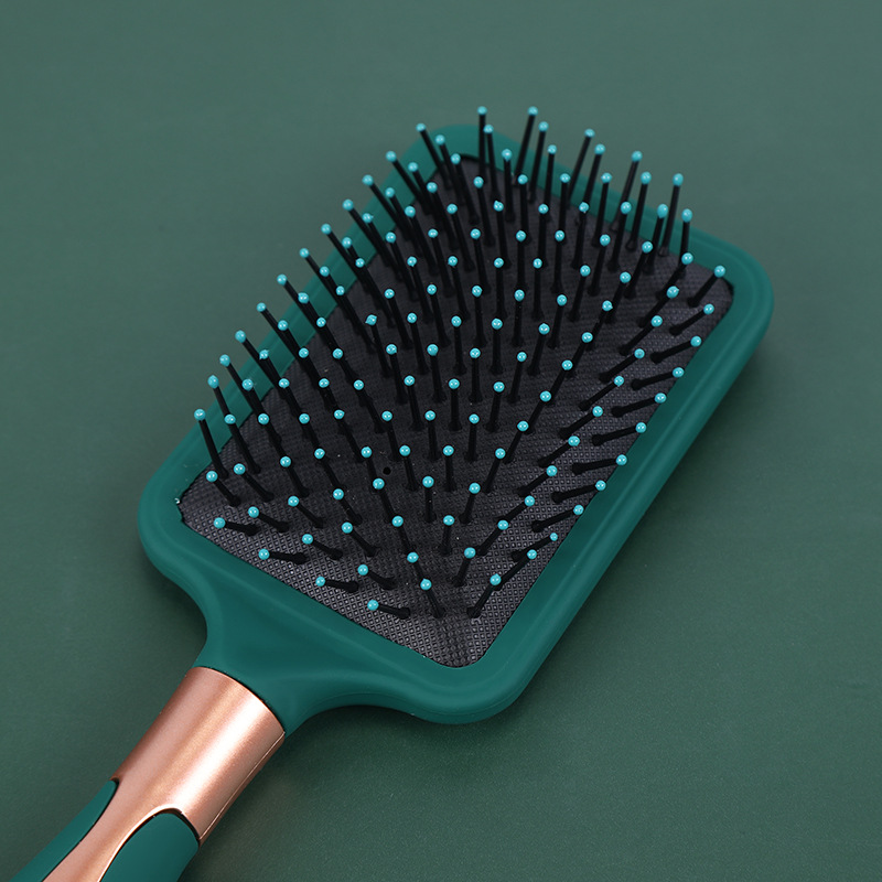 Massage comb dark green elastic paint air bag comb lady hair negative ion curly hair comb printed logo air cushion comb
