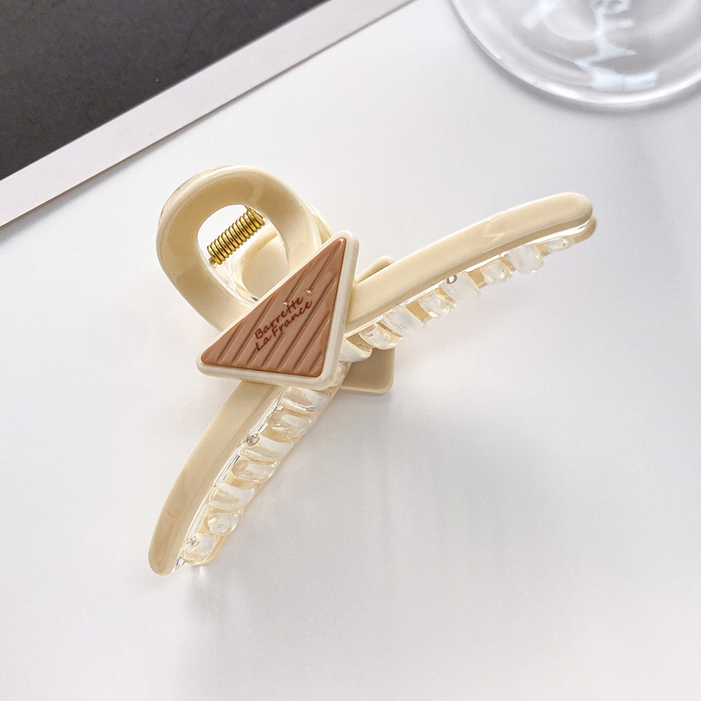 Unisex 11cm large shark clip Triangle clip letter hair clip fashion hair clip back head disc hair clip_voghion.com