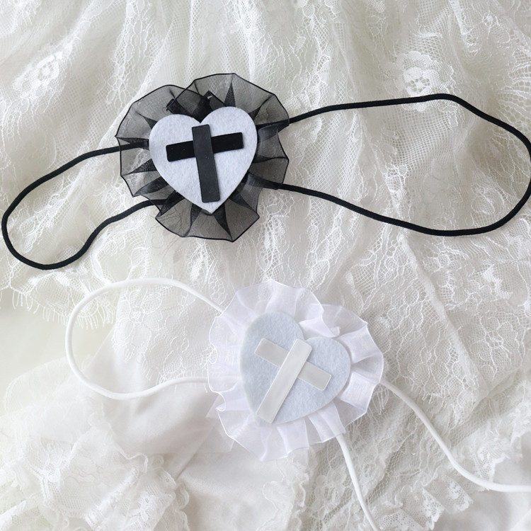 Middle Two Cross Blindfold Subculture Cute Disease Cute Hand-made Jewelry Homestead Thunder Water Pink Purple