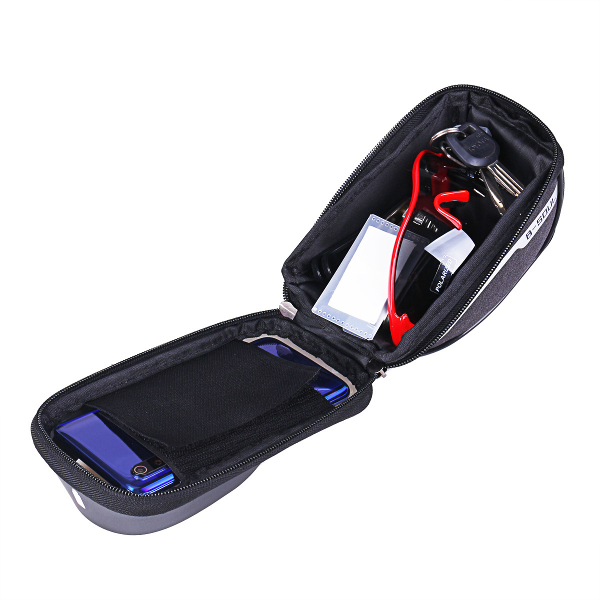 B- SOUL bicycle bag bicycle handlebar bag front beam brim bag riding water-repellent bag touch screen mobile phone bag_voghion.com